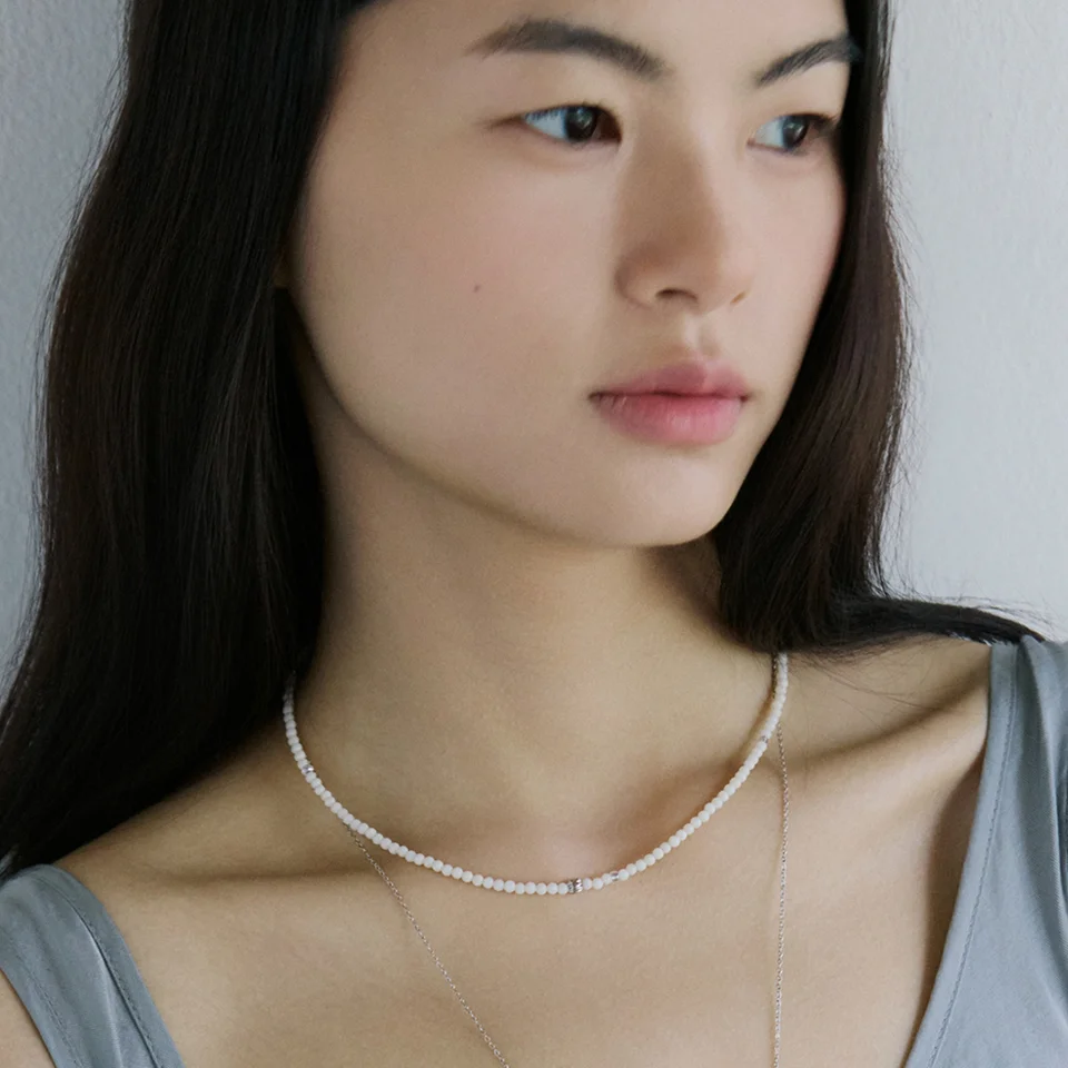 White coral gemstone necklace