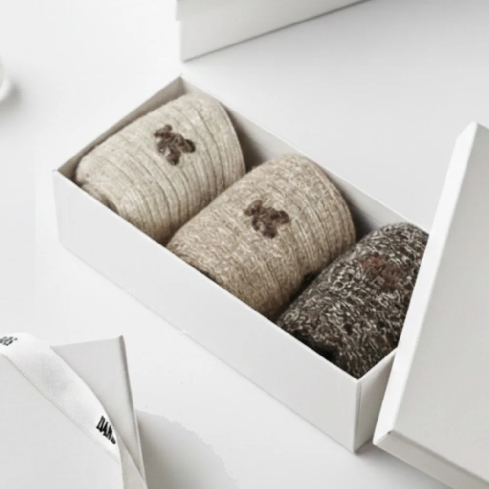 Daks Bear 刺繡 裝飾 中筒 3雙套裝 DCSS6F911BK