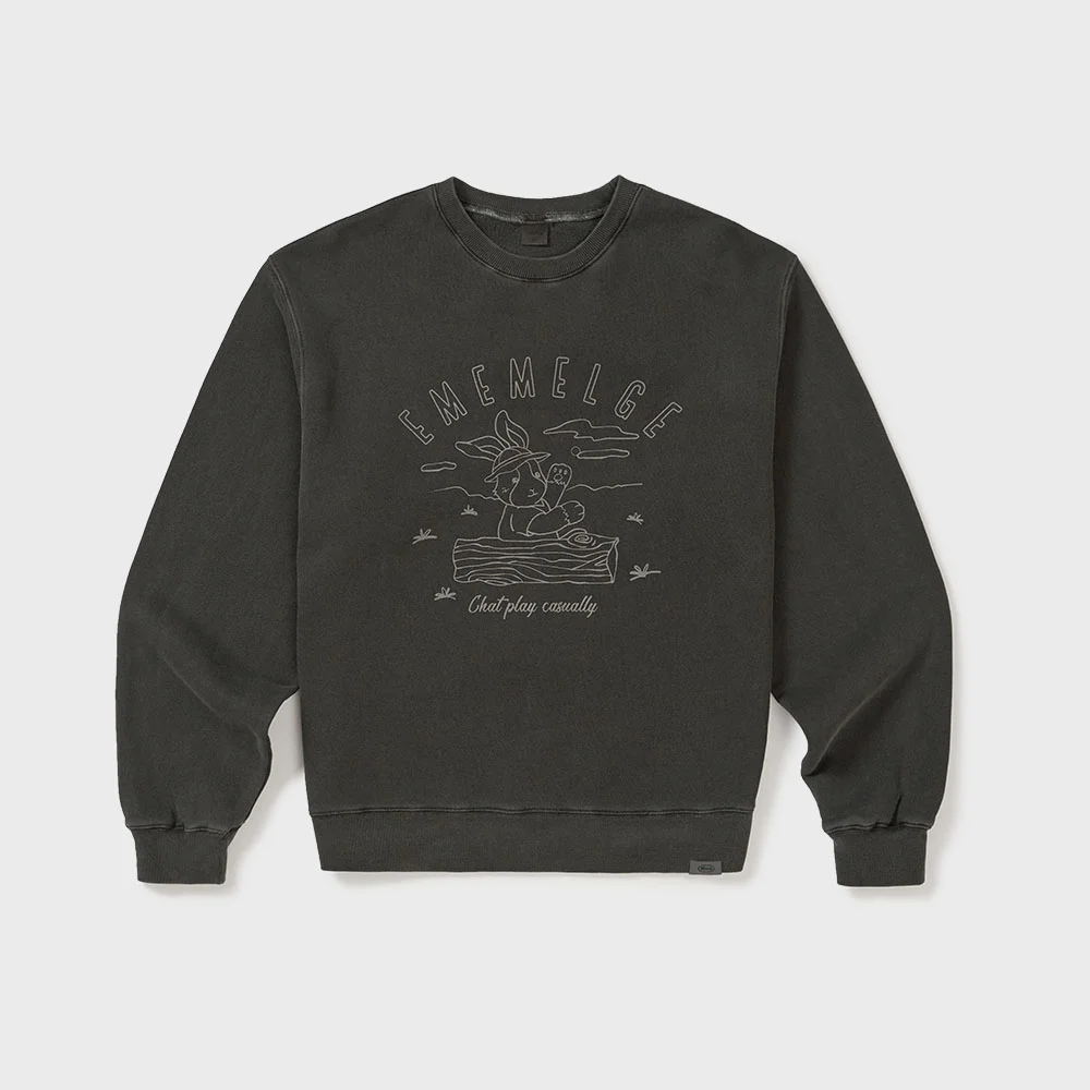 WASHED MELGE HIKING SWEAT (CHARCOAL)