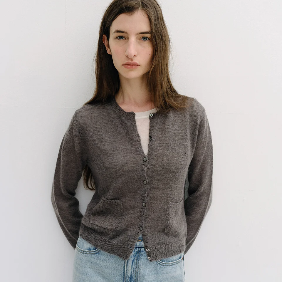 royal kid mohair knit cardigan (grey)