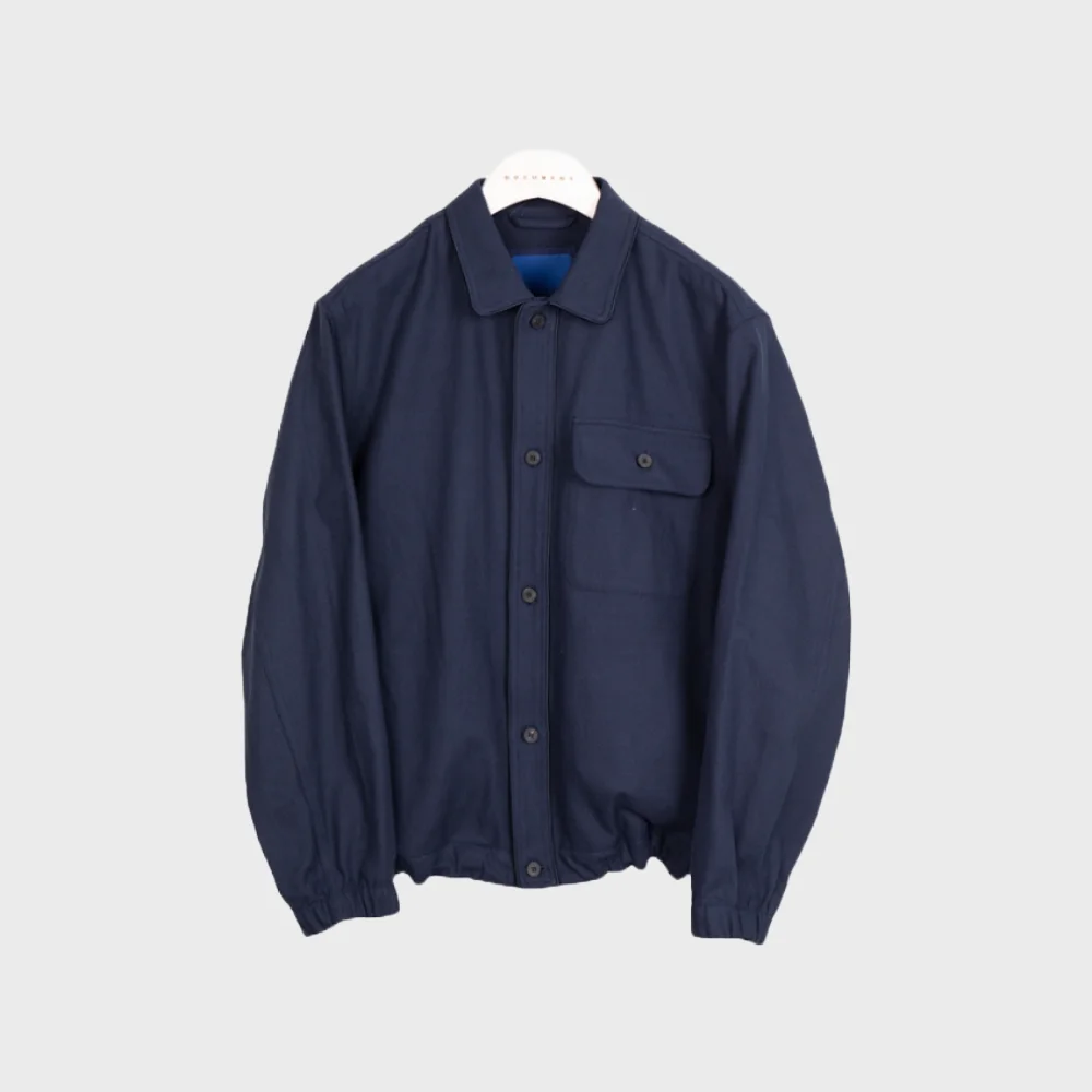 JACQUARD DRAWSTRING JACKET_NAVY