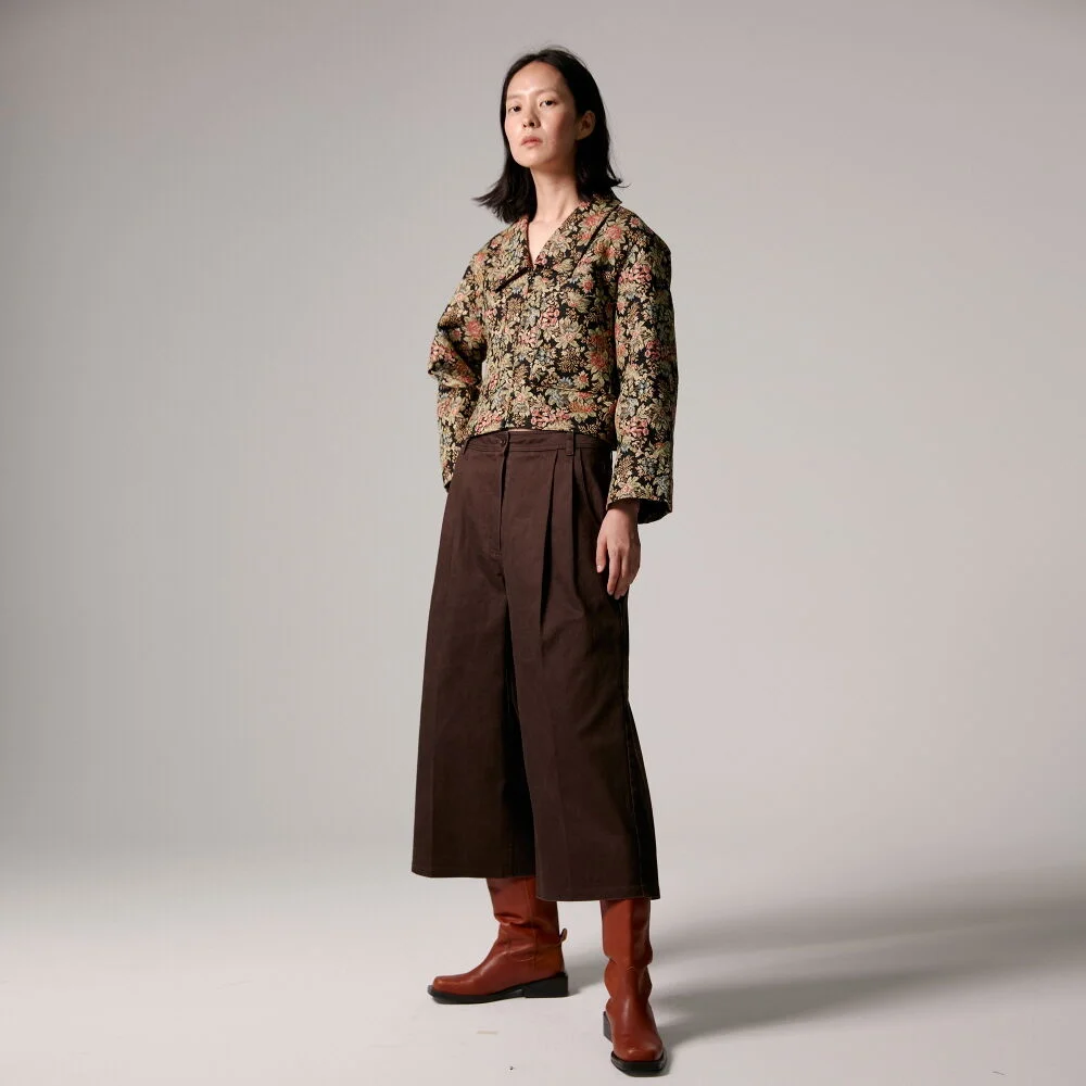 Pants Denim Tuck TQ Vintage Brown