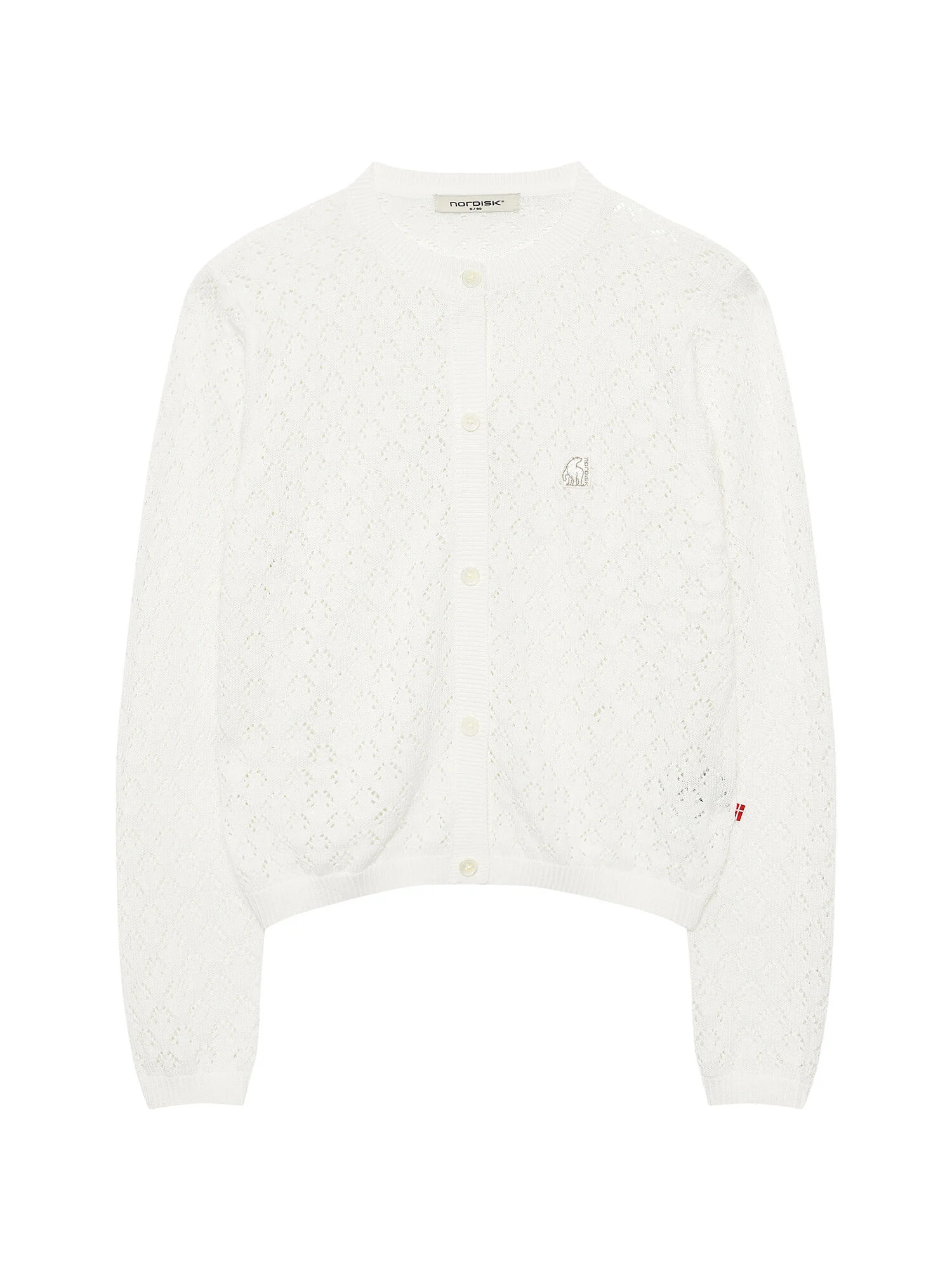 鉤織 長袖 開襟外套 毛衣 - W_Off White_OWM26K01W3