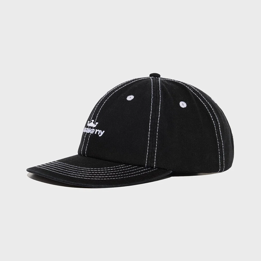 (U) 皇冠 標誌 & Flannel 黑色 CROWN LOGO 6 PANEL BLACK