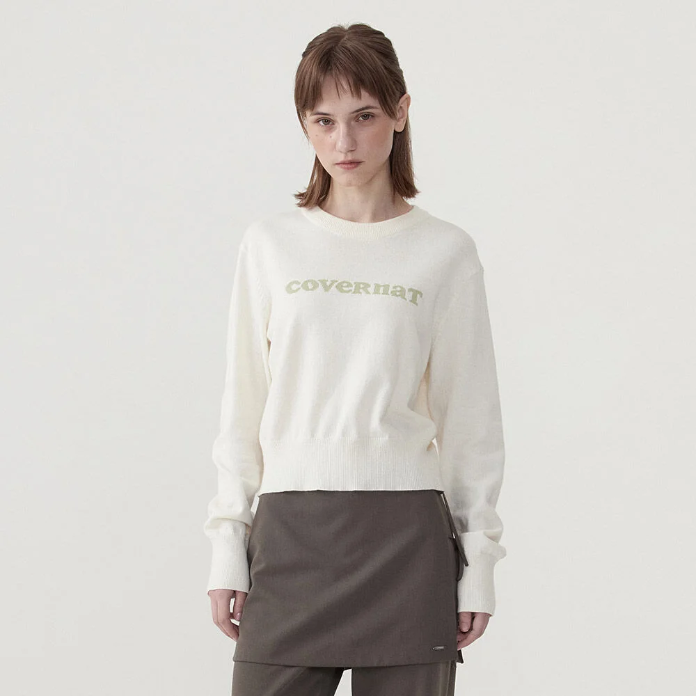 女裝 Cooper Logo 圓領 針織衫 Ivory