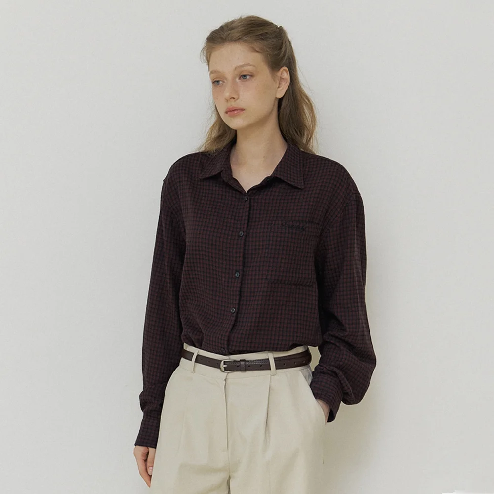kinda check shirts - ash plum