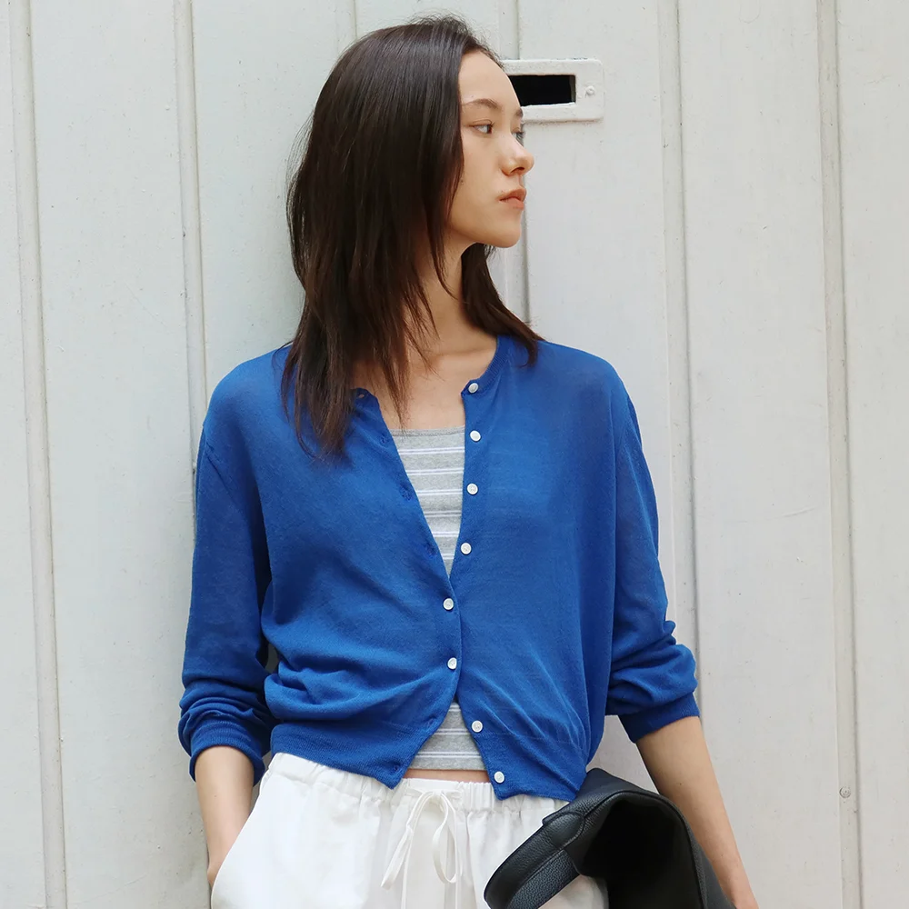 Sheer Cotton-Blend Summer Cardigan