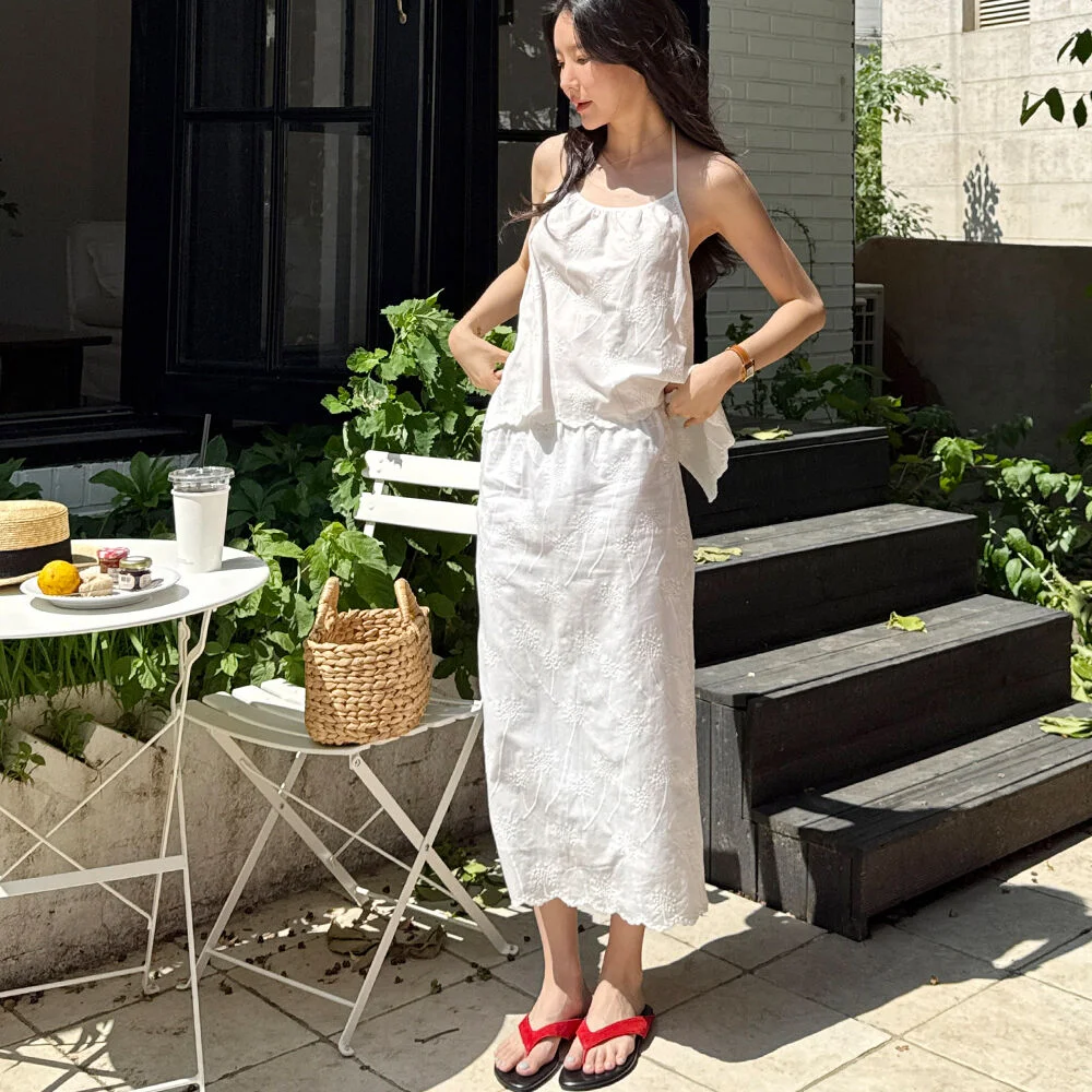 Scallop lace skirt - White