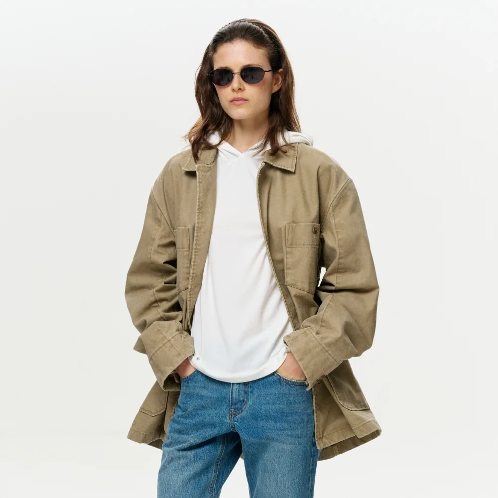 UNISEX ERA WASHED WORK JACKET - VINTAGE BEIGE