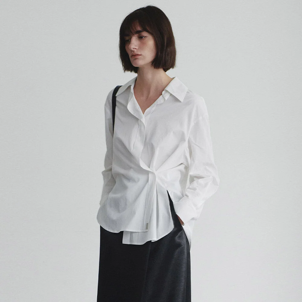 Open-collar cross oversized Shirt SW4SB622-01