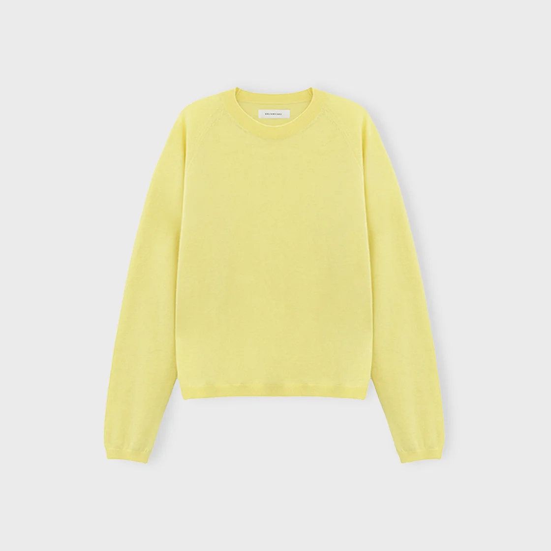 W Super Fine Bound Neck Knit, Yellow