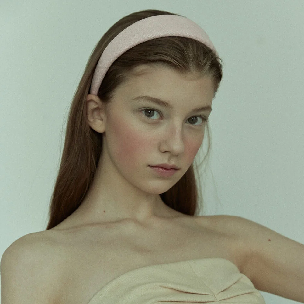 Baby Pink Tweed Headband