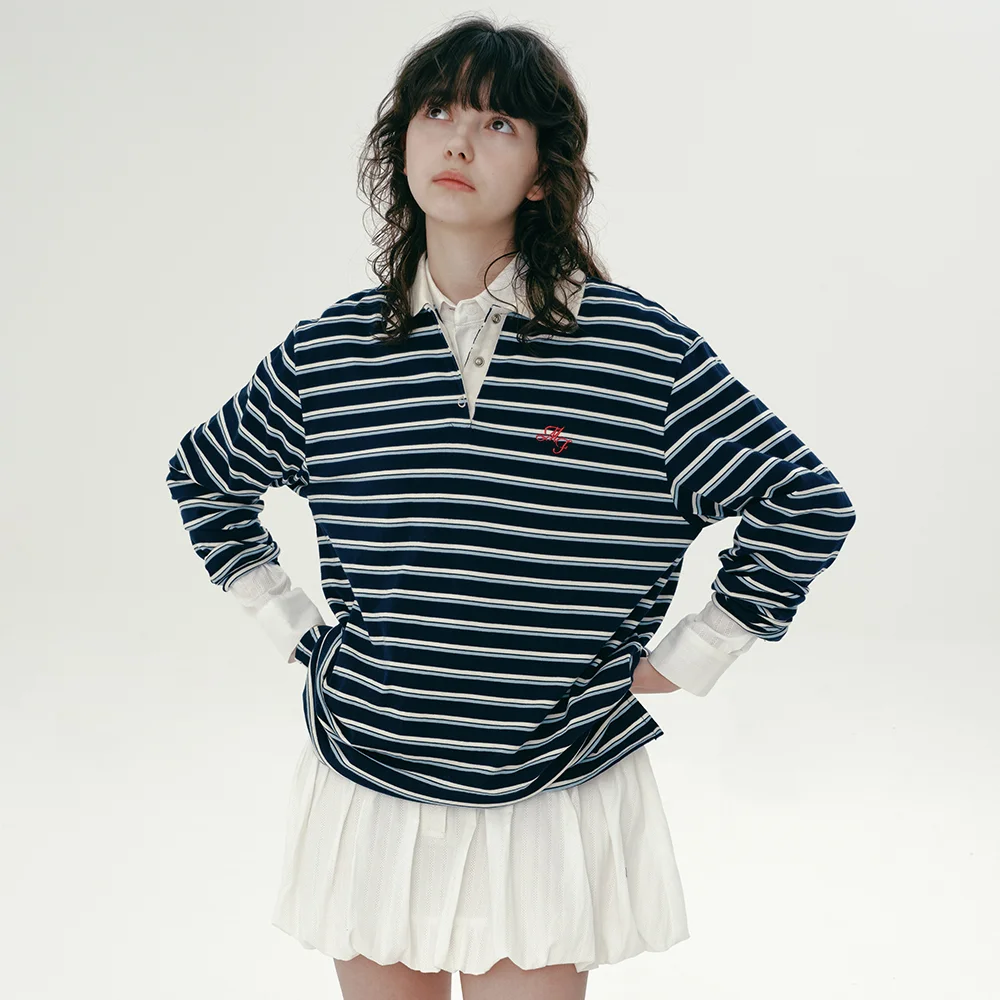 STRIPE PK SHIRT (NAVY)