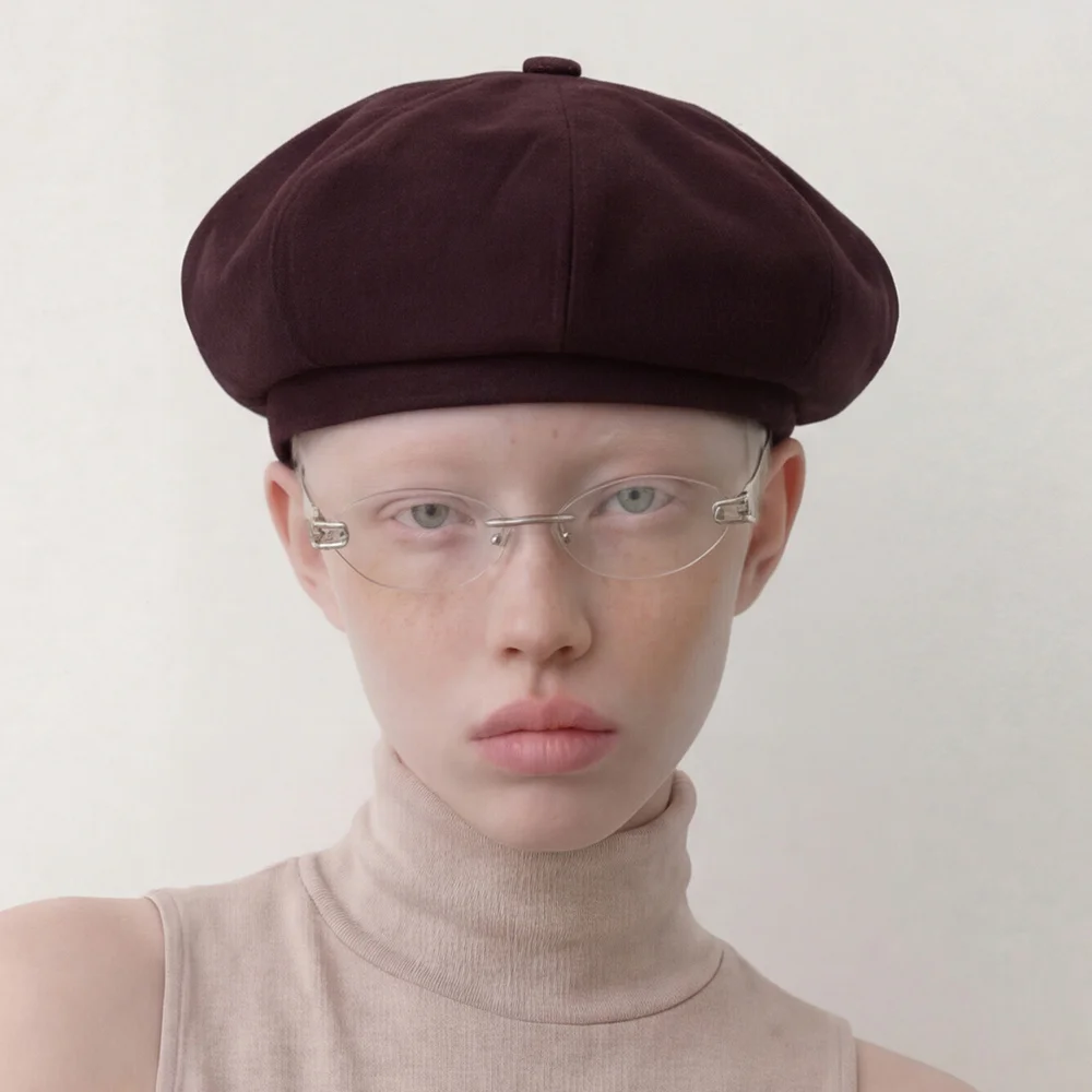 麂皮 8拼接 秋季 冬季 日常 女裝 貝雷帽 BREAD BERET / T SUEDE / D WINE