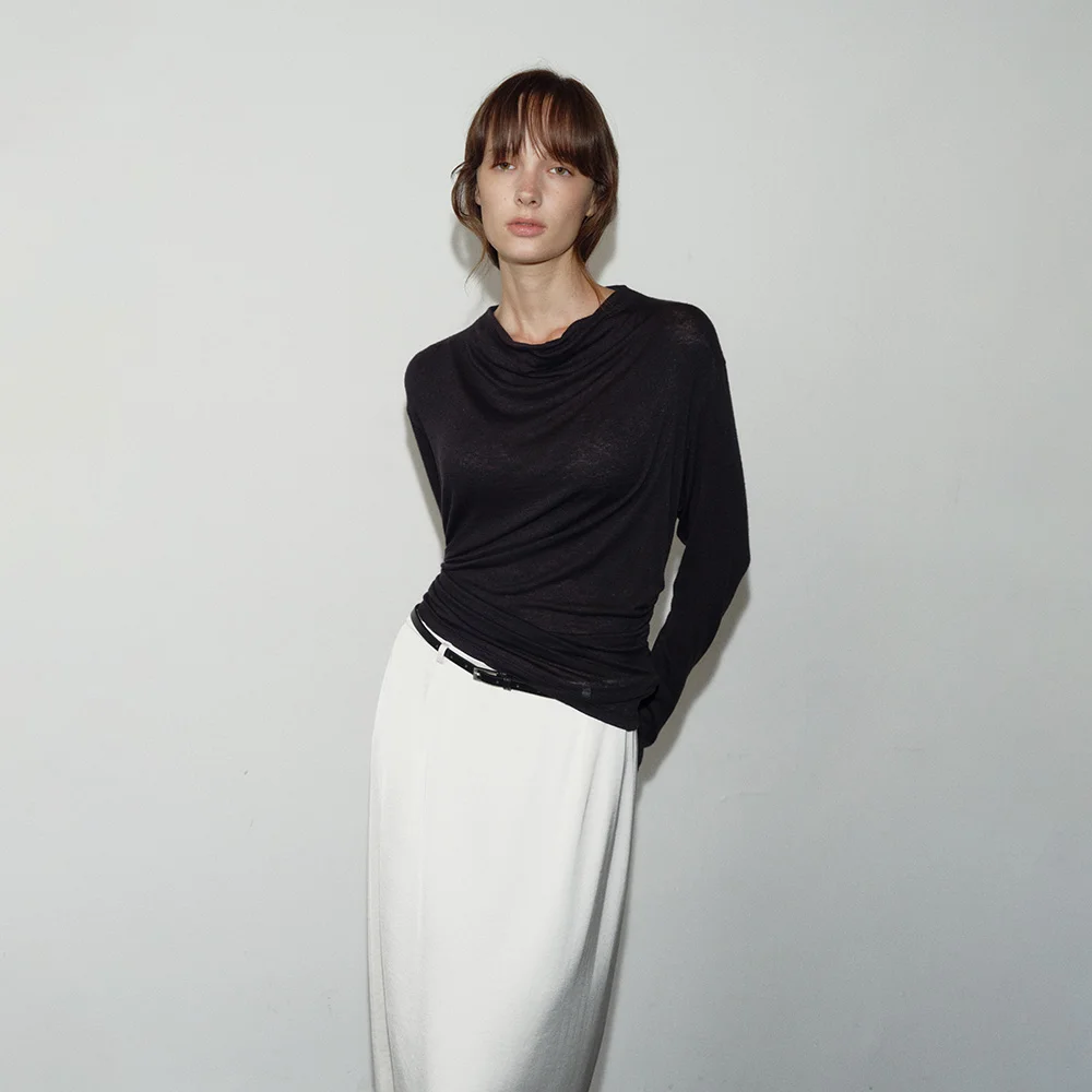 WAIST DRAPE T-SHIRT_4COLOR