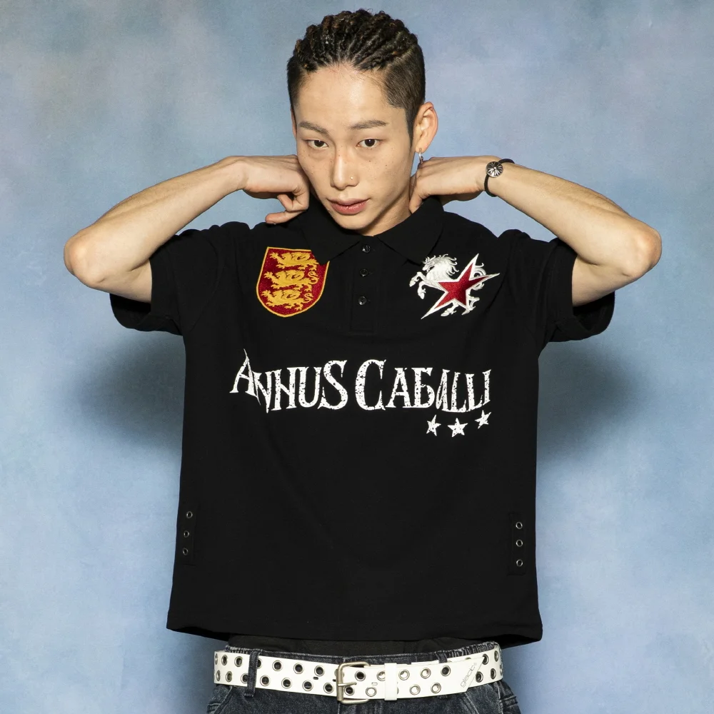 GT184 Cavalli 衣領 T恤 (BLACK)