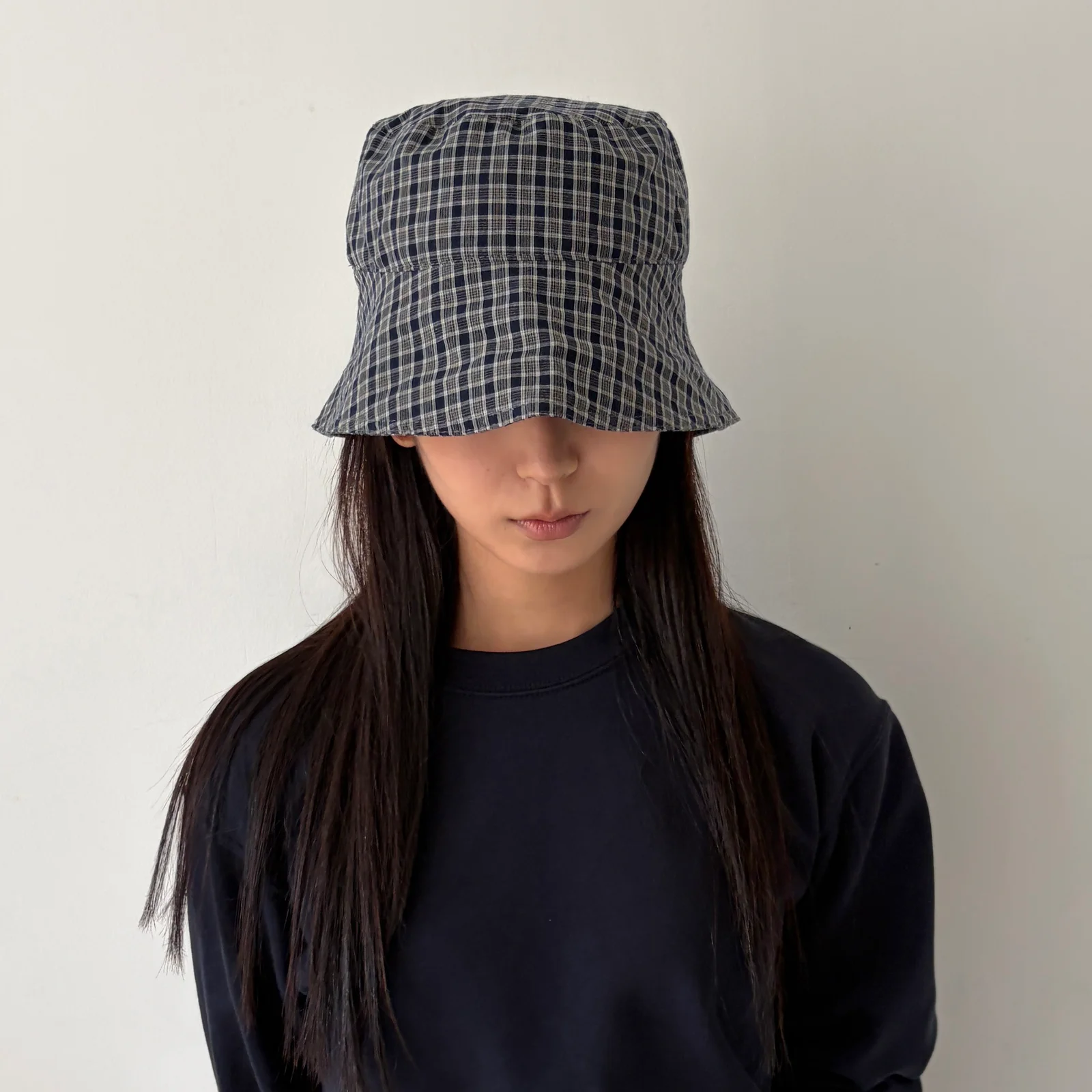 Vintage Check Bucket Hat / Charcoal 漁夫帽