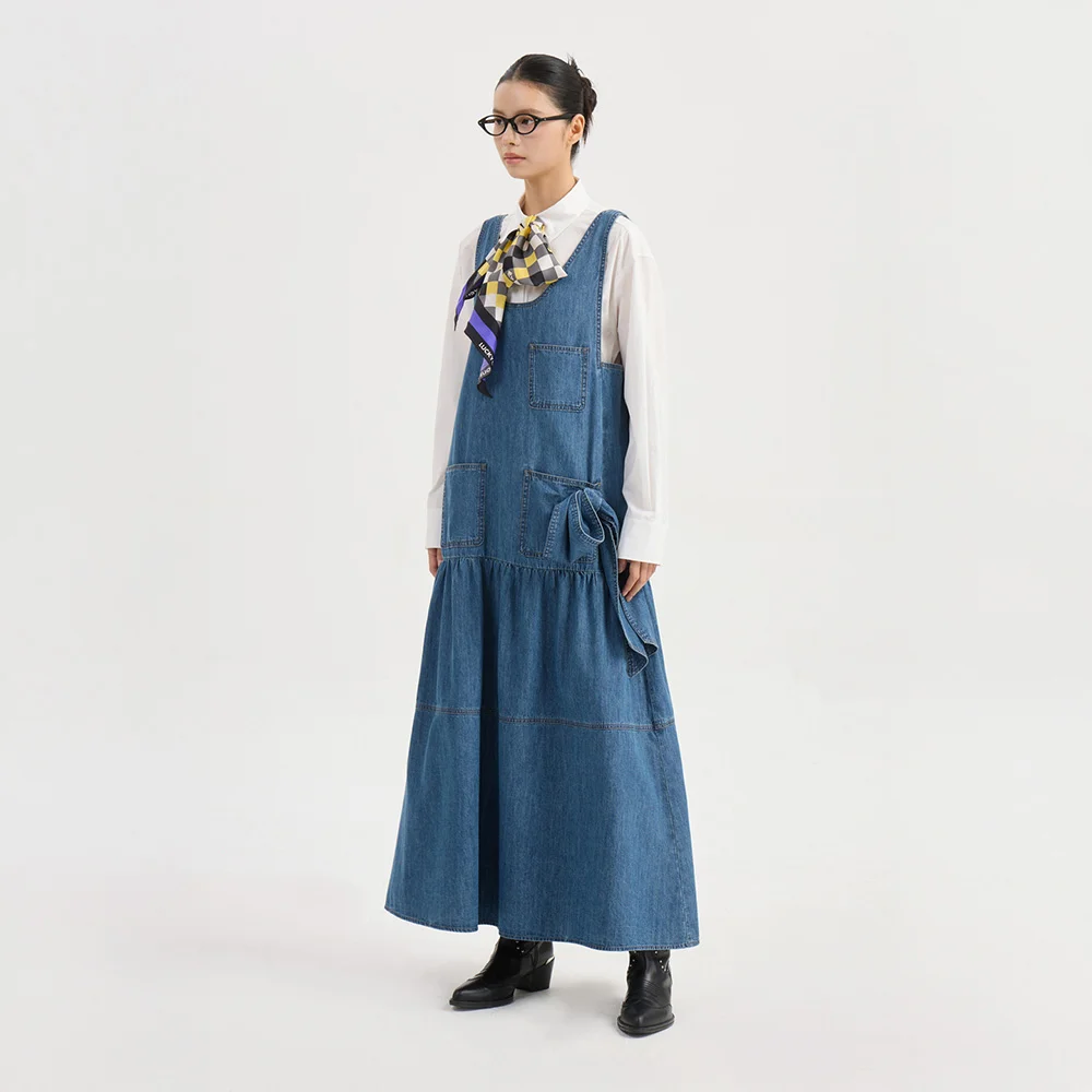 Layered Denim Long Dress (blue) LFPDW25280BUX