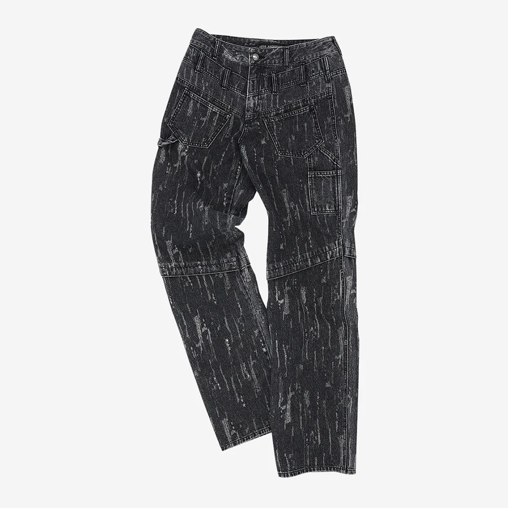 LAYERED WIDE-LEG JEANS apa690m(BLACK)
