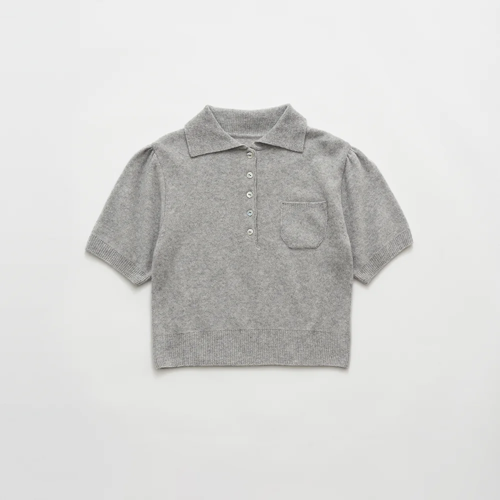Fluffy Half Collar Knit_Grey
