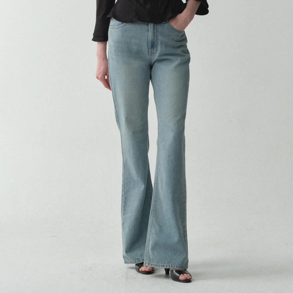 Heart Pocket Denim Pants-Boots Cut(Long/Short)