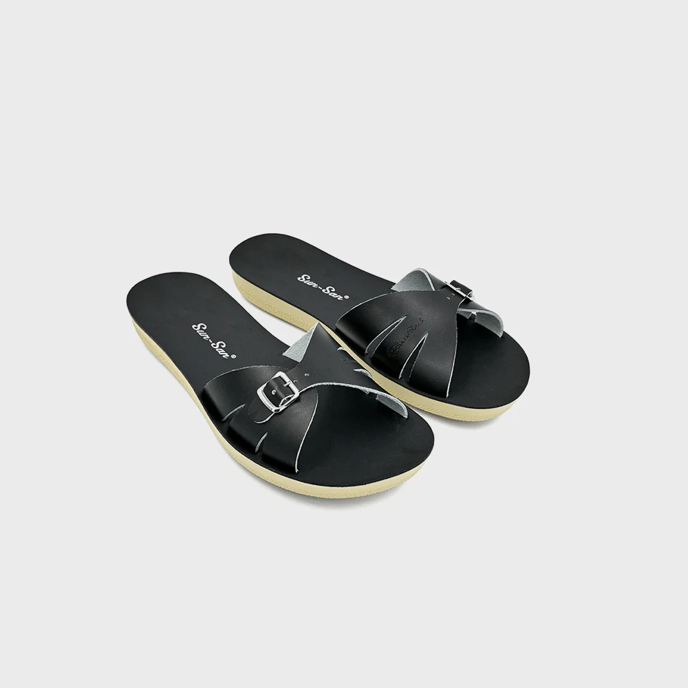 SALT-WATER SANDAL ADULT BOARDWALK SLIDE BLACK
