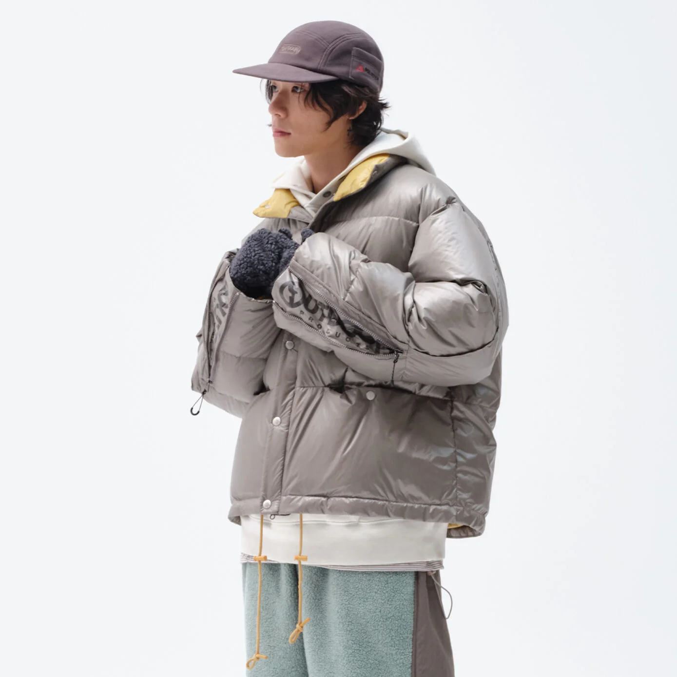 HIGH NECK PUFFER (GRAY)