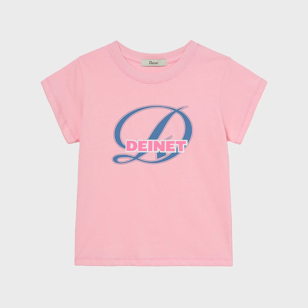 SIGNATURE LOGO SLIM T-SHIRT IN PINK