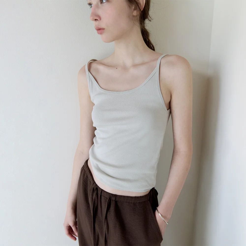 ESSENTIAL COTTON SLEEVELESS TOP_FOG GREY
