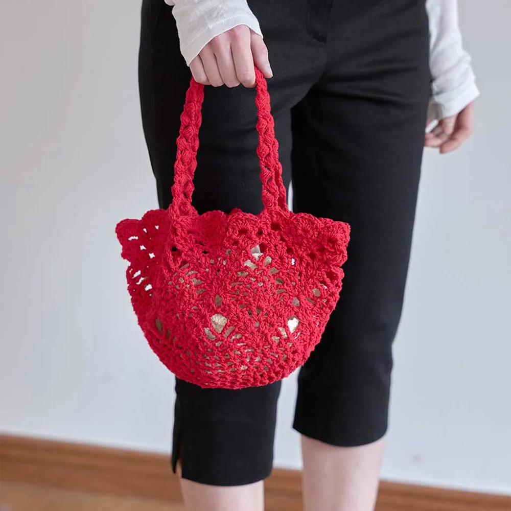 Pineapple Mini Tote Bag _ Red (菠蘿 手工製 鉤織 迷你托特袋)
