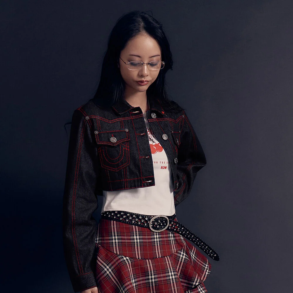 KIRSH X True Religion 縫線 點綴 牛仔 短版 外套