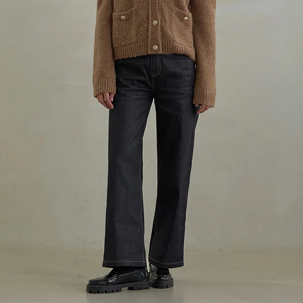 SELVAGE WIDE FLEECE DENIM PANTS (PT-5473)