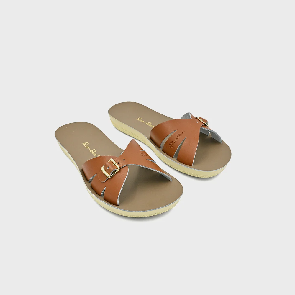 SALT-WATER SANDAL ADULT BOARDWALK SLIDE TAN