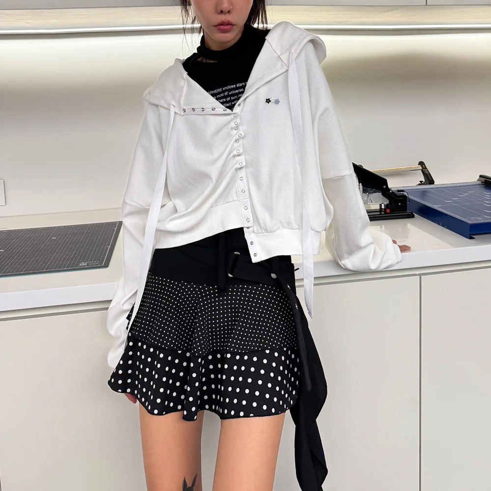 Perie 圓點 抽褶 蝴蝶結 層疊 蓬蓬 半身裙_黑色