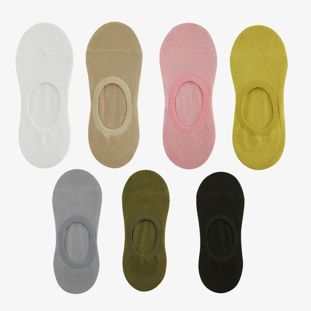 日常 矽膠 基本款橡筋 棉 船型襪 Marang Fake Socks 7color 5雙