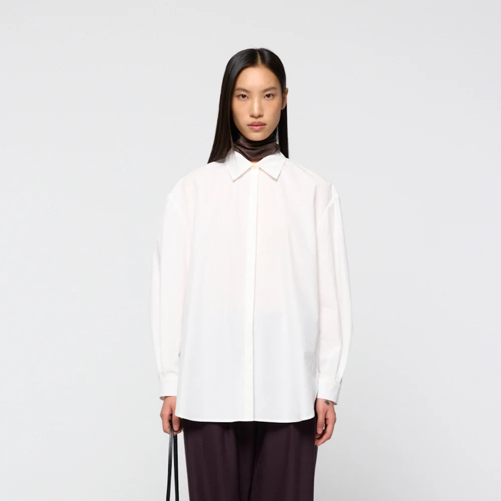 Basic oversized shirt, White