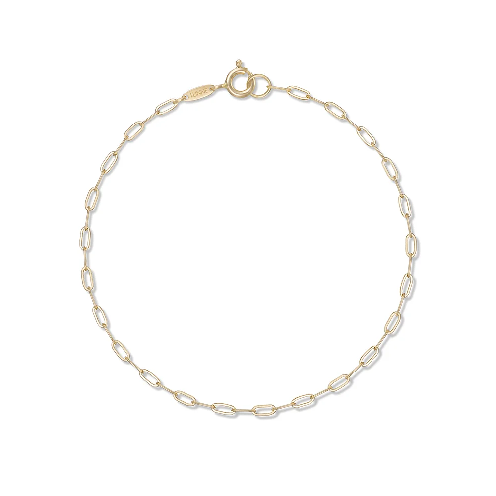 14k 修身 Link 鏈條 手鏈 (14k金色) #BR06