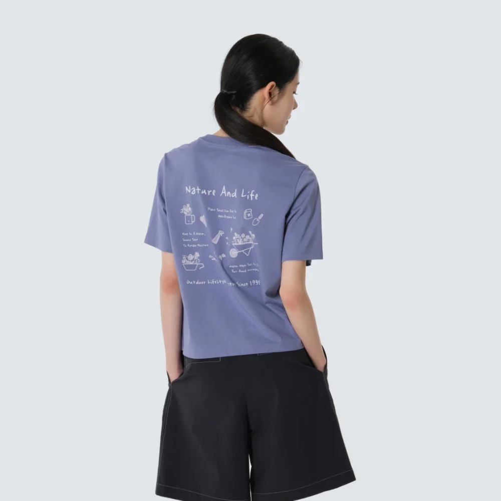 Aerocool 女裝 園藝 圖案 短袖 T恤 Ash Purple (S26MWFTS23)