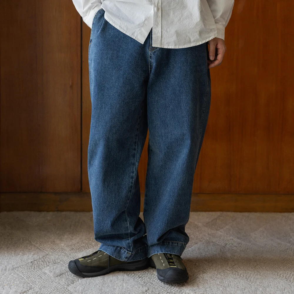 WASHED LOOSE DENIM (MID BLUE)