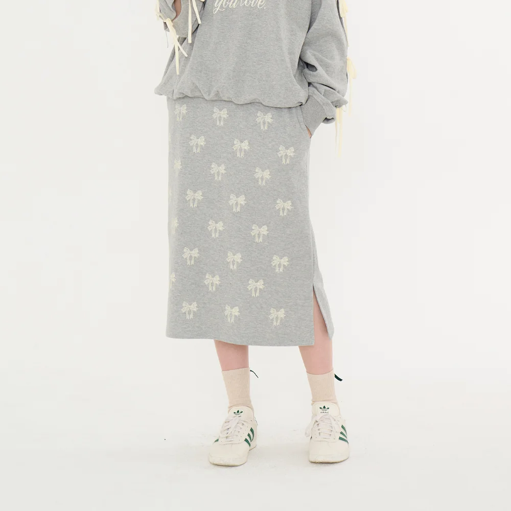 MET Ribbon Printing Skirt grey