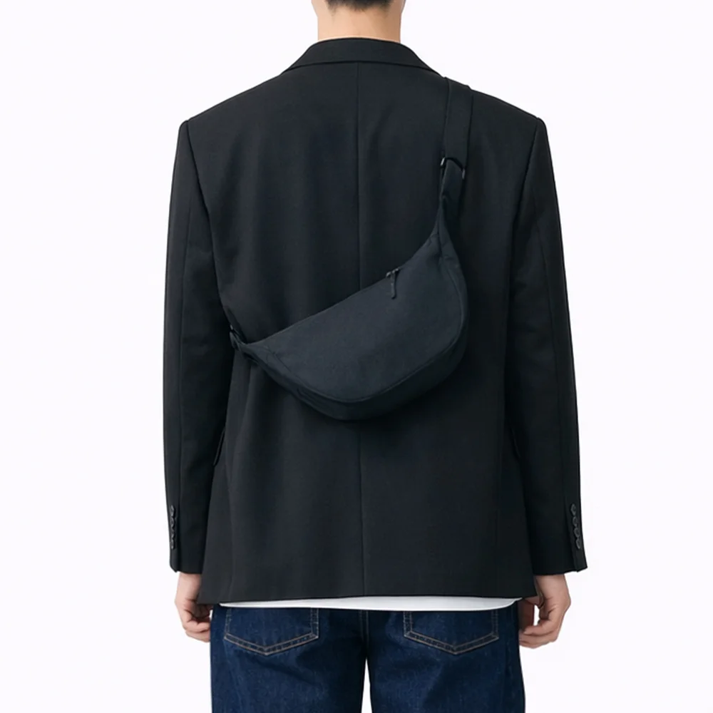 尼龍 Hobo Bag 斜揹袋 半月 小_black