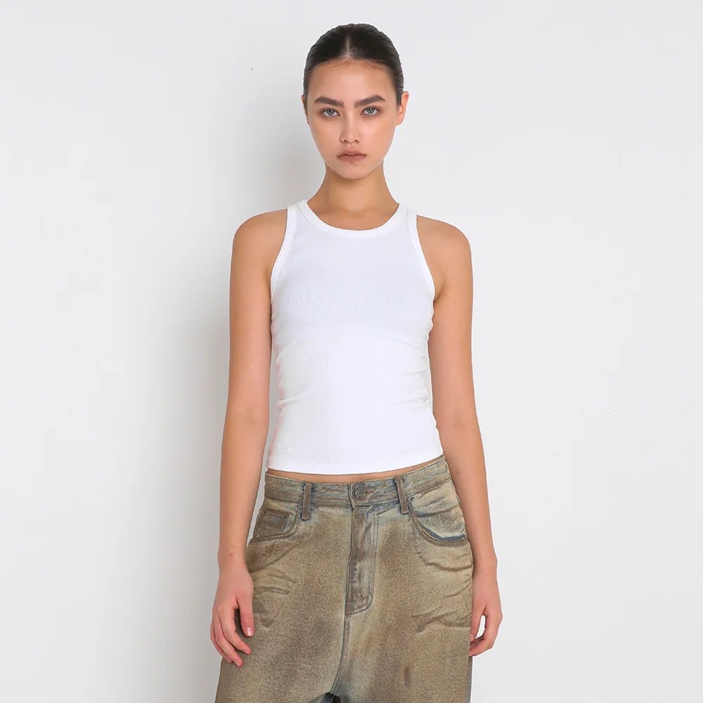 BRUSHED LAYERED TANK TOP_WHITE