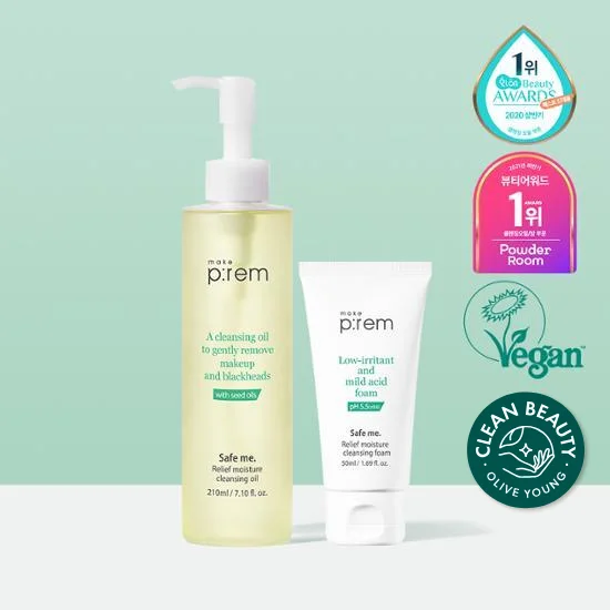 make p:rem Safe Me 舒緩 保濕 卸妝油 210ml 套裝 (+泡棉 50ml)