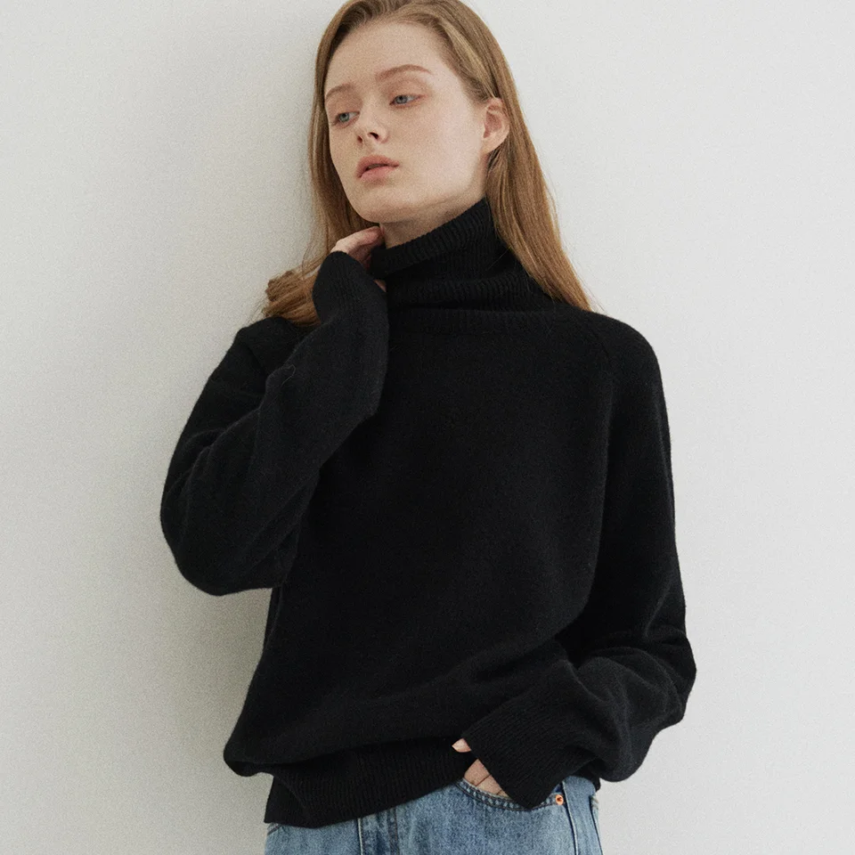 cashmere blended turtleneck (black)