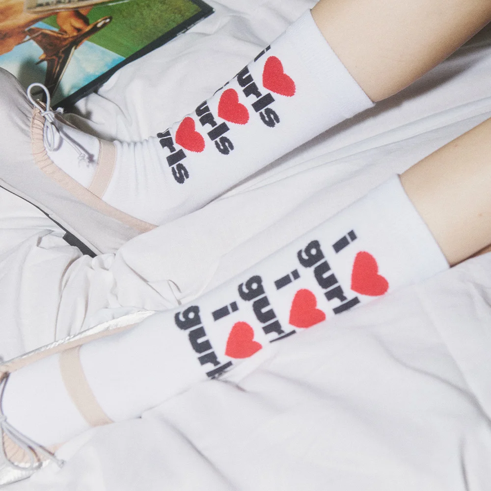 NEW GURLS KNEE SOCKS WHITE