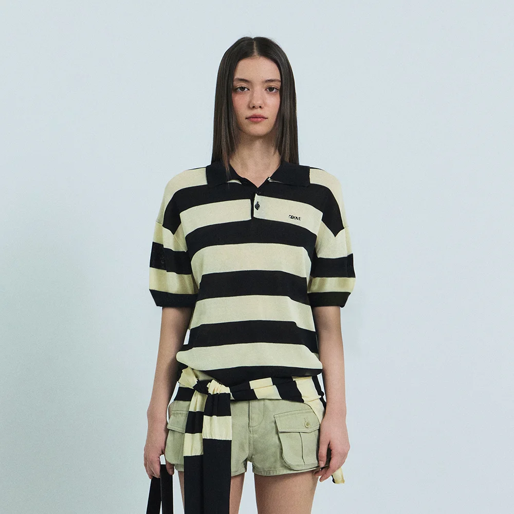 REEF STRIPE COLLAR KNIT (IVORY)