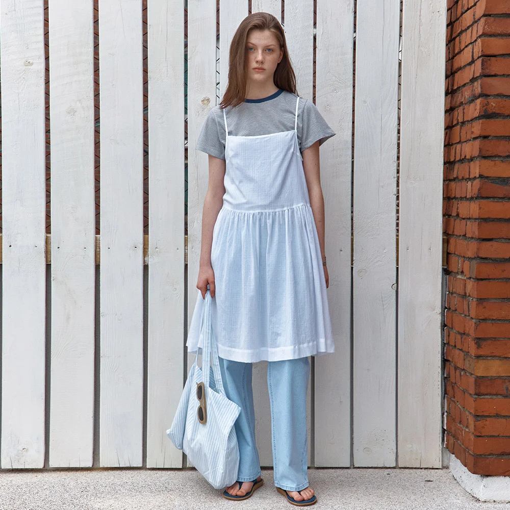 vintage layered dress - white