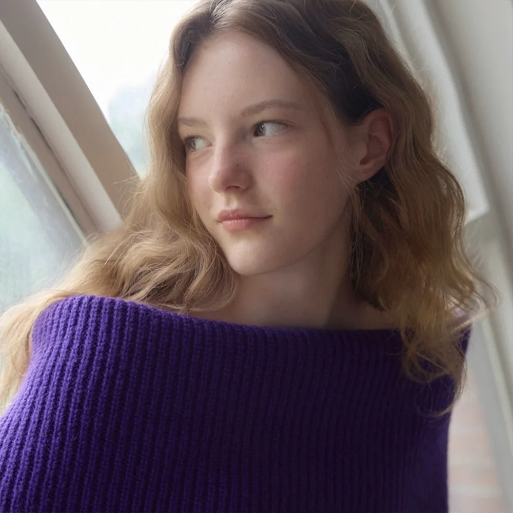 Lis 馬海毛 寬版 露肩 針織衫_Riss Knit_3colors
