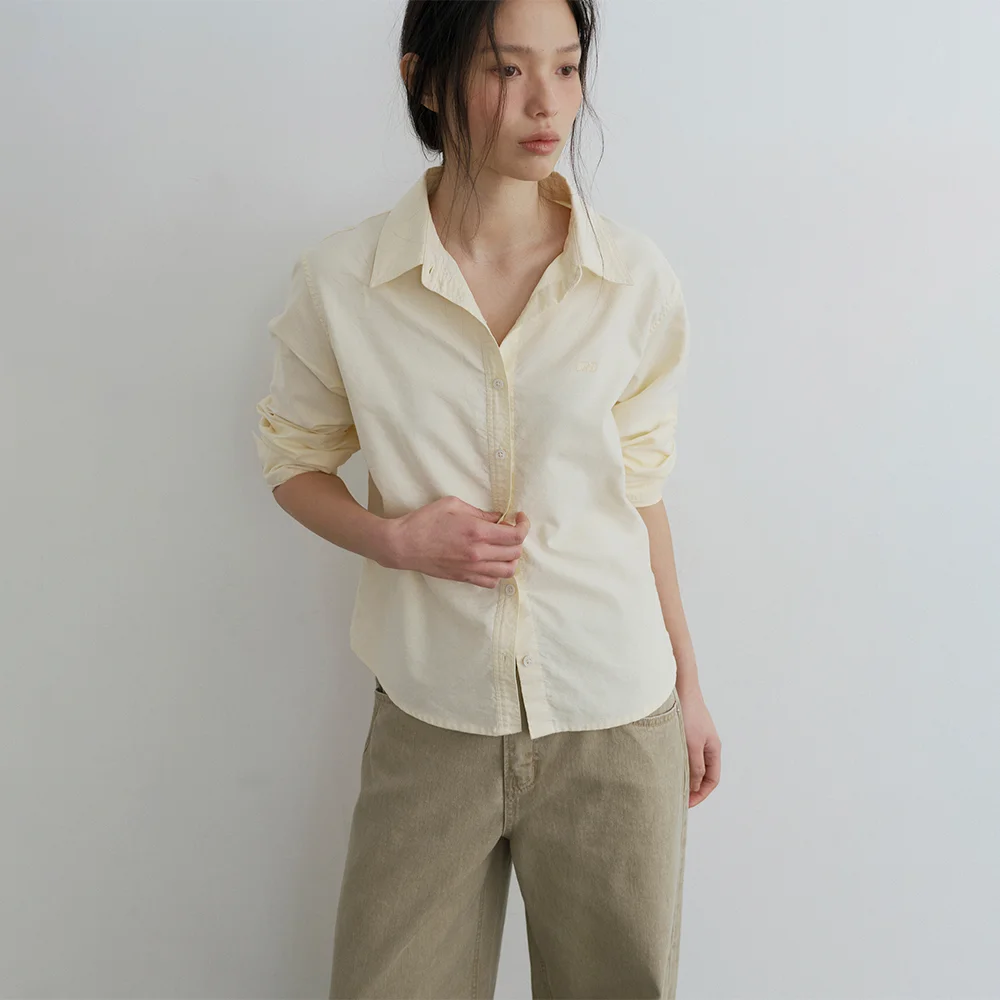 Standard oxford washed shirt (lemon)