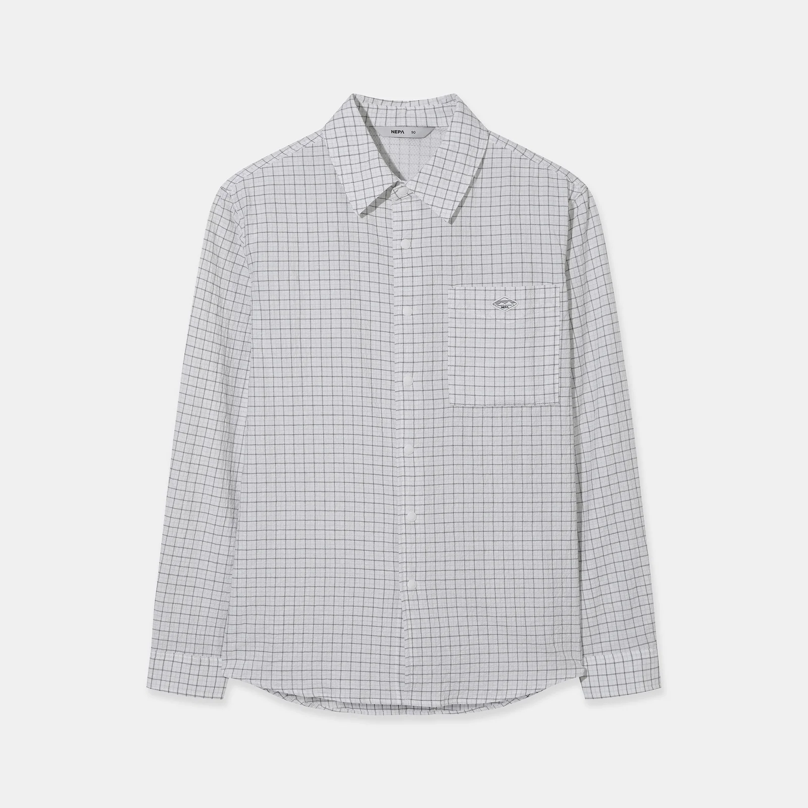 NEPA/Official Direct 7MD1560 通用 格紋 長袖 襯衫_OFF WHITE